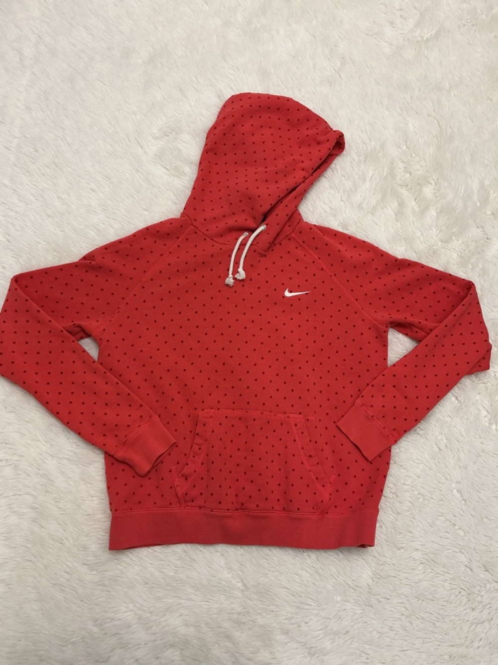 Vintage Nike Red Hoodie with Small Diamonds